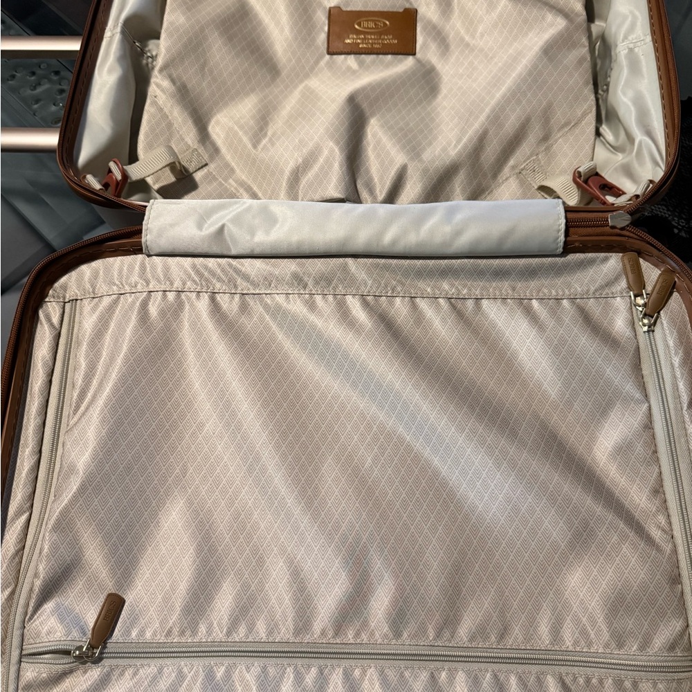 Bric's Classic Cream and Tan Rolling Suitcase - Picture 8 of 10